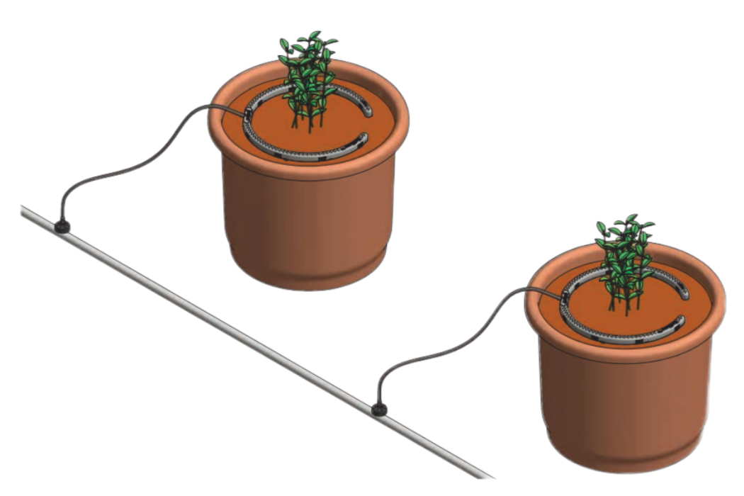 капельная линия, кашпо и поливочный круг NetBow